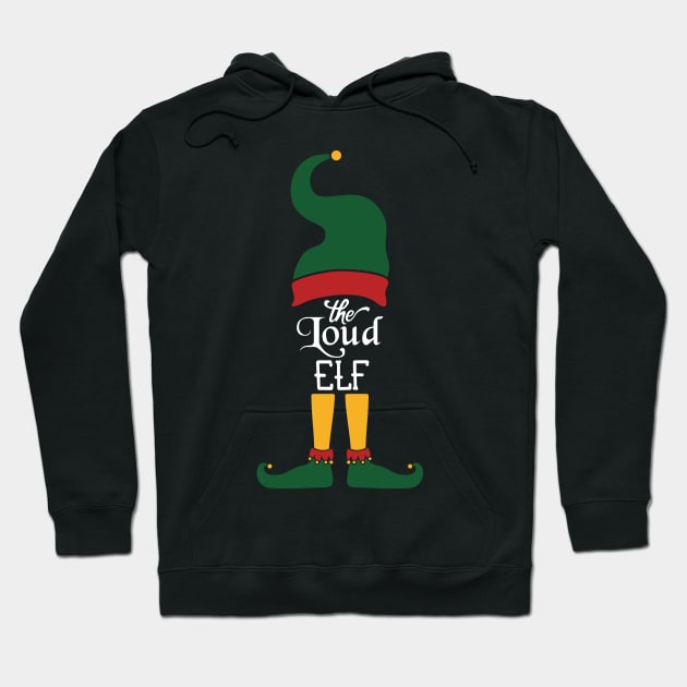 The Loud Elf Matching Family Group Christmas Party Pajama Hoodie by Gufbox